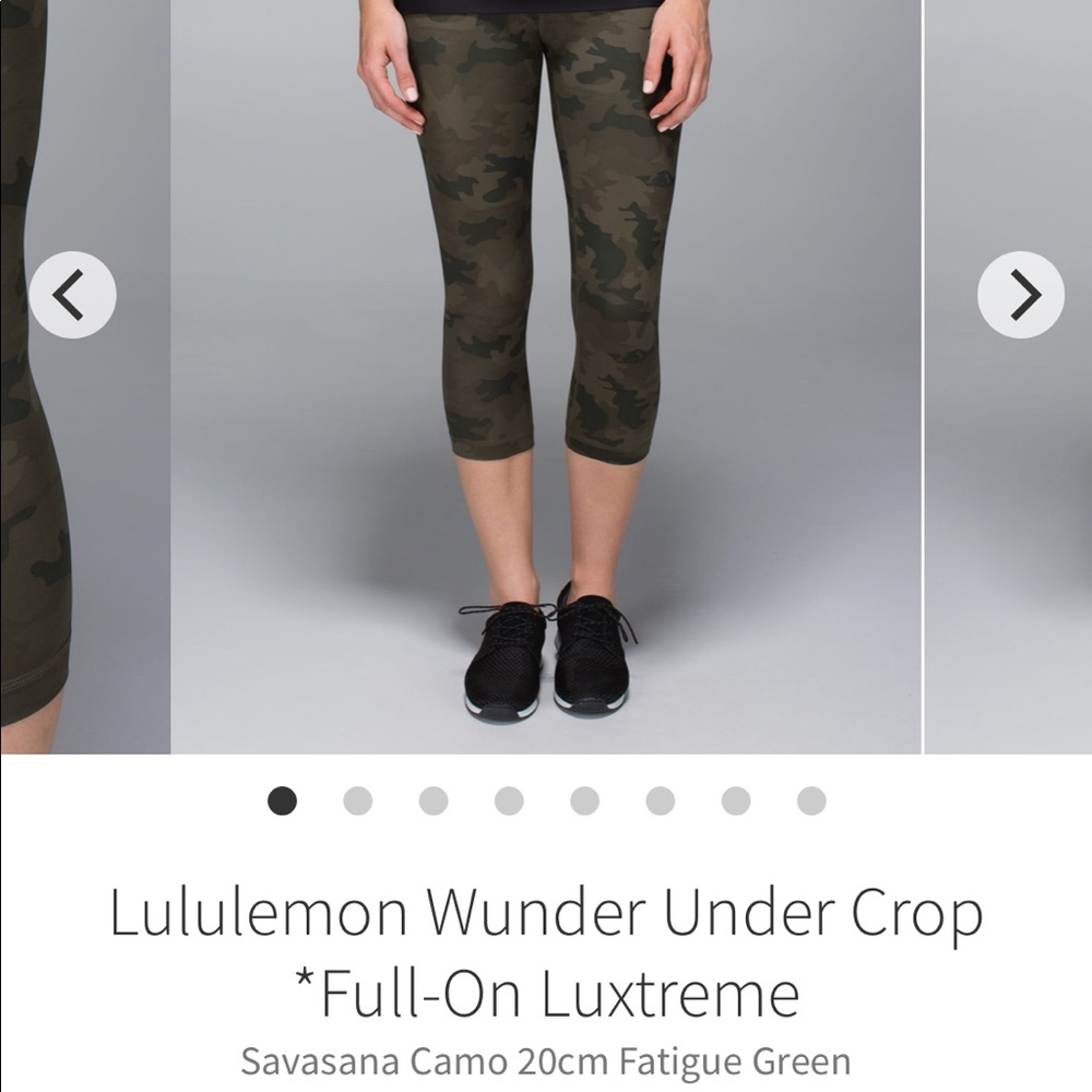Lululemon camo Wunder under crop 21”